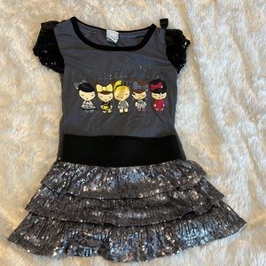 Sequins Harajuku Top sz 4/5 & w Skirt Sz 5